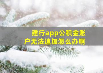 建行app公积金账户无法追加怎么办啊