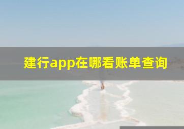 建行app在哪看账单查询