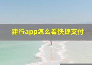 建行app怎么看快捷支付