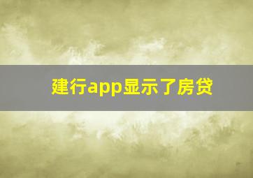 建行app显示了房贷