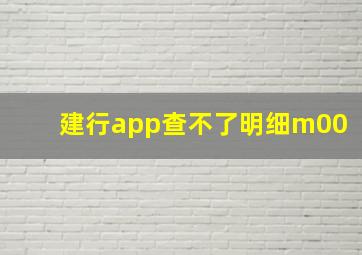 建行app查不了明细m00