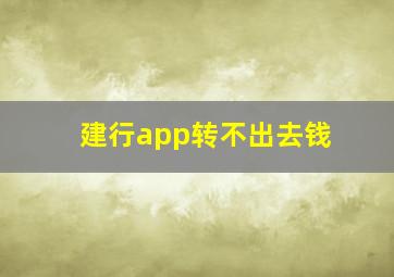 建行app转不出去钱