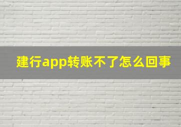 建行app转账不了怎么回事