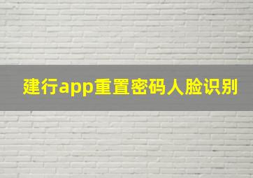 建行app重置密码人脸识别