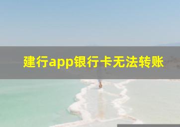 建行app银行卡无法转账