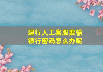 建行人工客服要输银行密码怎么办呢