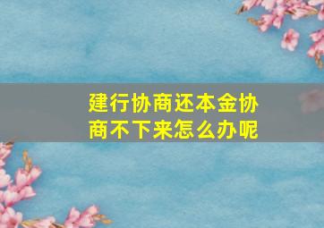 建行协商还本金协商不下来怎么办呢