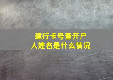 建行卡号查开户人姓名是什么情况