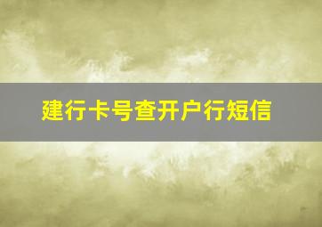 建行卡号查开户行短信