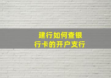 建行如何查银行卡的开户支行