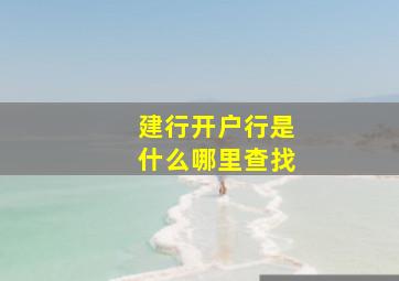 建行开户行是什么哪里查找