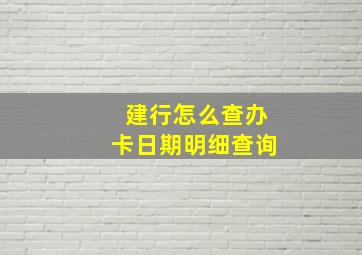 建行怎么查办卡日期明细查询