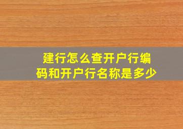 建行怎么查开户行编码和开户行名称是多少