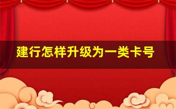 建行怎样升级为一类卡号