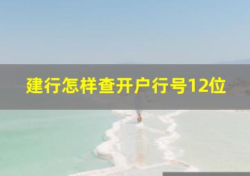 建行怎样查开户行号12位