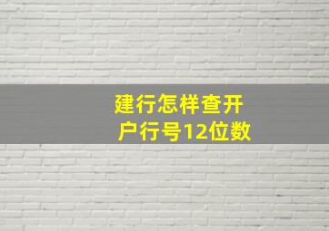 建行怎样查开户行号12位数