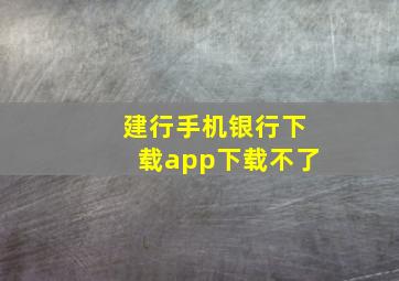 建行手机银行下载app下载不了