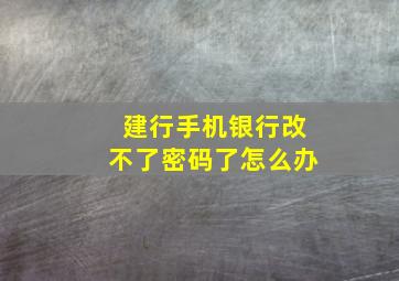 建行手机银行改不了密码了怎么办