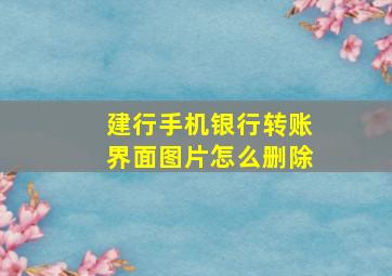 建行手机银行转账界面图片怎么删除