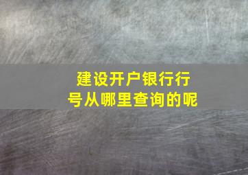 建设开户银行行号从哪里查询的呢