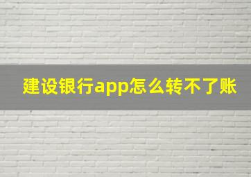 建设银行app怎么转不了账