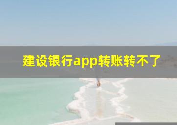 建设银行app转账转不了