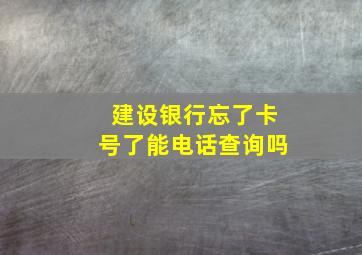 建设银行忘了卡号了能电话查询吗