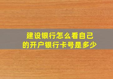 建设银行怎么看自己的开户银行卡号是多少