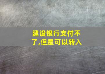 建设银行支付不了,但是可以转入