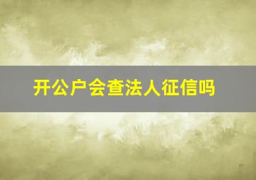 开公户会查法人征信吗