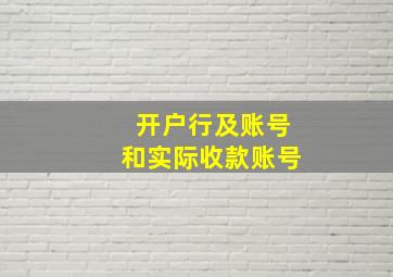 开户行及账号和实际收款账号