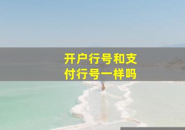 开户行号和支付行号一样吗