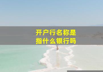 开户行名称是指什么银行吗