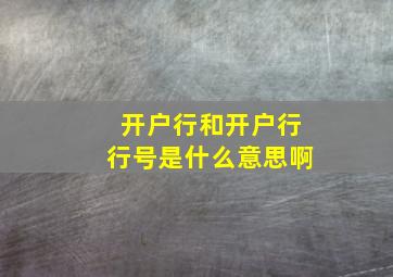 开户行和开户行行号是什么意思啊