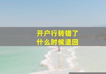 开户行转错了什么时候退回