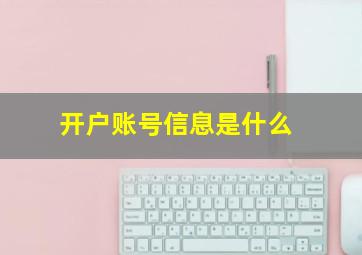 开户账号信息是什么