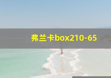 弗兰卡box210-65