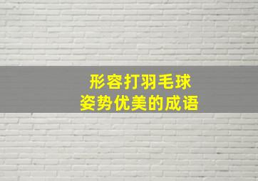 形容打羽毛球姿势优美的成语