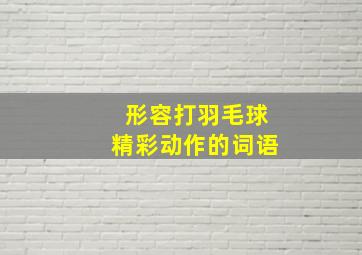 形容打羽毛球精彩动作的词语