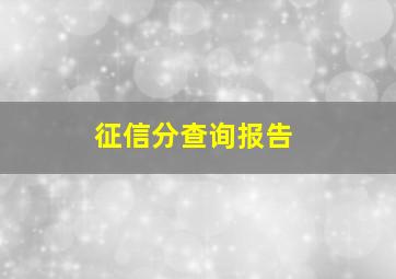 征信分查询报告