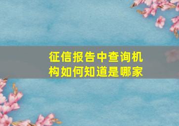 征信报告中查询机构如何知道是哪家