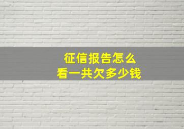 征信报告怎么看一共欠多少钱