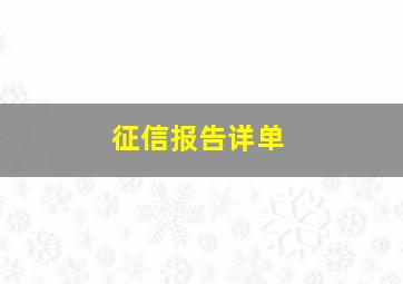 征信报告详单