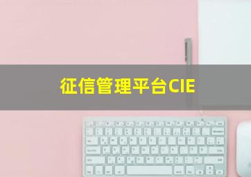 征信管理平台CIE