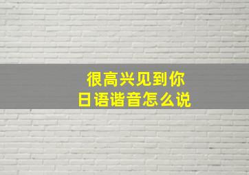 很高兴见到你日语谐音怎么说