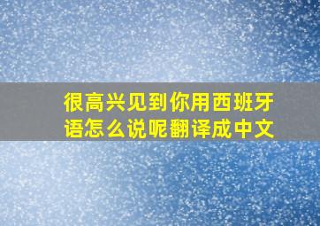 很高兴见到你用西班牙语怎么说呢翻译成中文