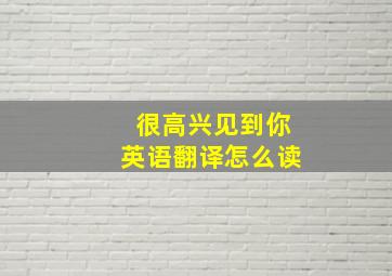 很高兴见到你英语翻译怎么读