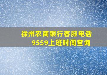 徐州农商银行客服电话9559上班时间查询