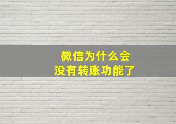 微信为什么会没有转账功能了