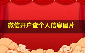 微信开户查个人信息图片